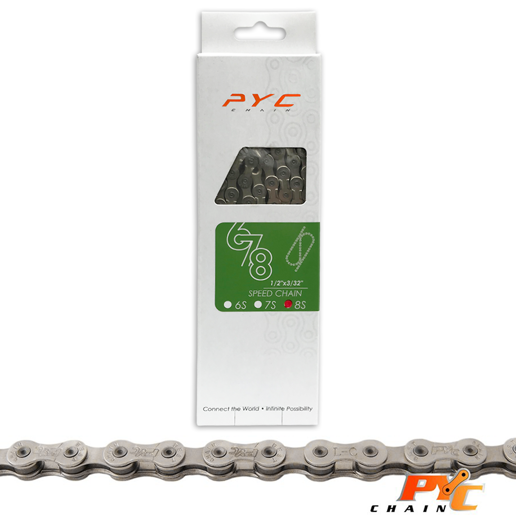 440308.01 P.Y.C. Fietsketting 8 speed 1/2 x 3/32 Inch - 116L - 7.1 mm
