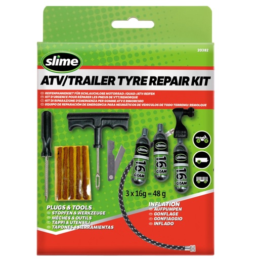 40P.20382 SLIME Slime ATV / Trailer Reifenreparaturset mit CO₂-Patronen