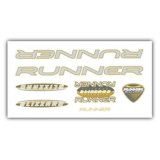 092075 MERKLOOS Set d'autocollants pour cadre de vélo Runner Blizzard jaune 140 x 260 mm