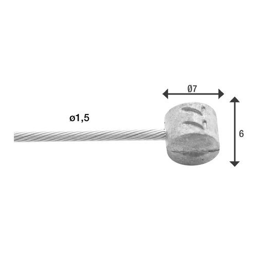 74.6426RVS-SLICK-BOX ELVEDES Bremsseil Slick Edelstahl 2000 mm ø 1,5 mm (100x) 1 × 19 ø 1,5 x 2000 / ø 7 × 6 mm