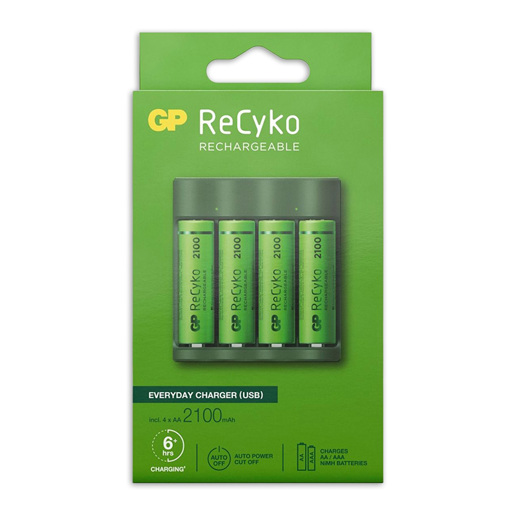 430918 GP USB-Ladegerät + 4 x AA Batterien 2100mAh NiMH