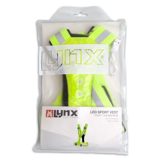 429005.YEL LYNX Reflective LED sport vest USB