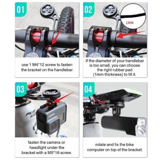 427347 NAVIHOOD Handlebar mount aluminium C4 125 x 35 mm
