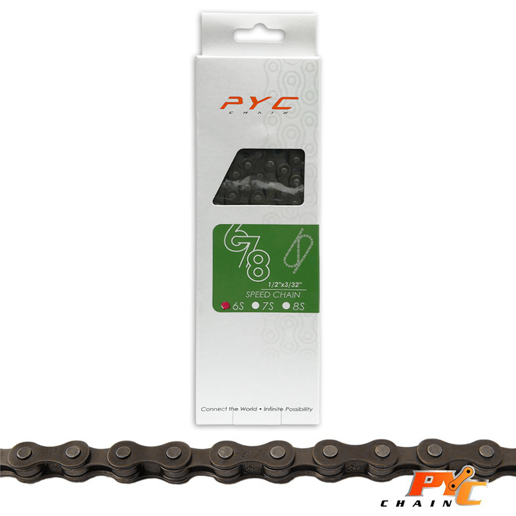 440306.03 P.Y.C. Fahrradkette 6-fach 1/2 x 3/32 Inch - 116L - 7.8 mm