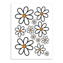 980710 MERKLOOS Sticker set Leucanthemum vulgare L 340 x 240 mm