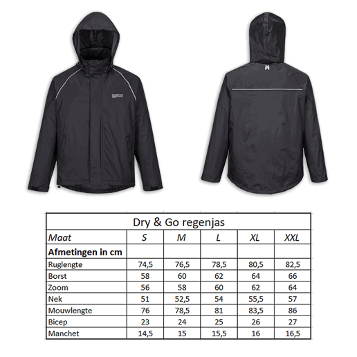 610910.10.S LYNX Rain jacket Dry & Go S 74.5 x 58 x 56 cm