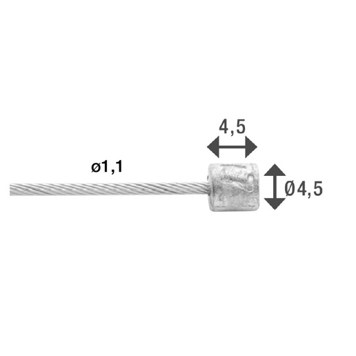 74.6472RVS-SHIM-SL-BOX ELVEDES Schakel binnenkabel Slick RVS 2250 mm ø 1,1 mm (100x) 1 x 19 ø 1,1 x 2250 / ø 4,5 x 4,5 mm