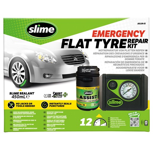 40P.050138 SLIME Slime Smart Repair Plus Notreparaturset für Reifenpannen 20 x 9 x 17 cm